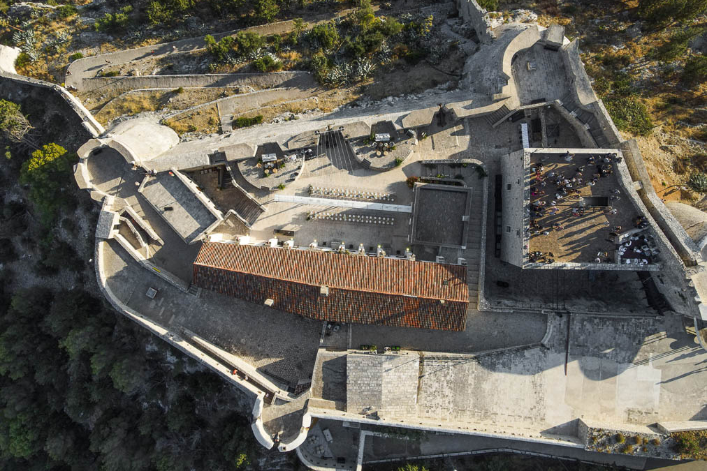Wedding at Hvar Fortress from air